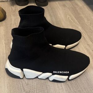 Balenciaga Black and White Sock Sneakers